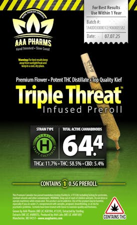 Triple Threat 0.5g - Hybrid - Infused Pre Roll