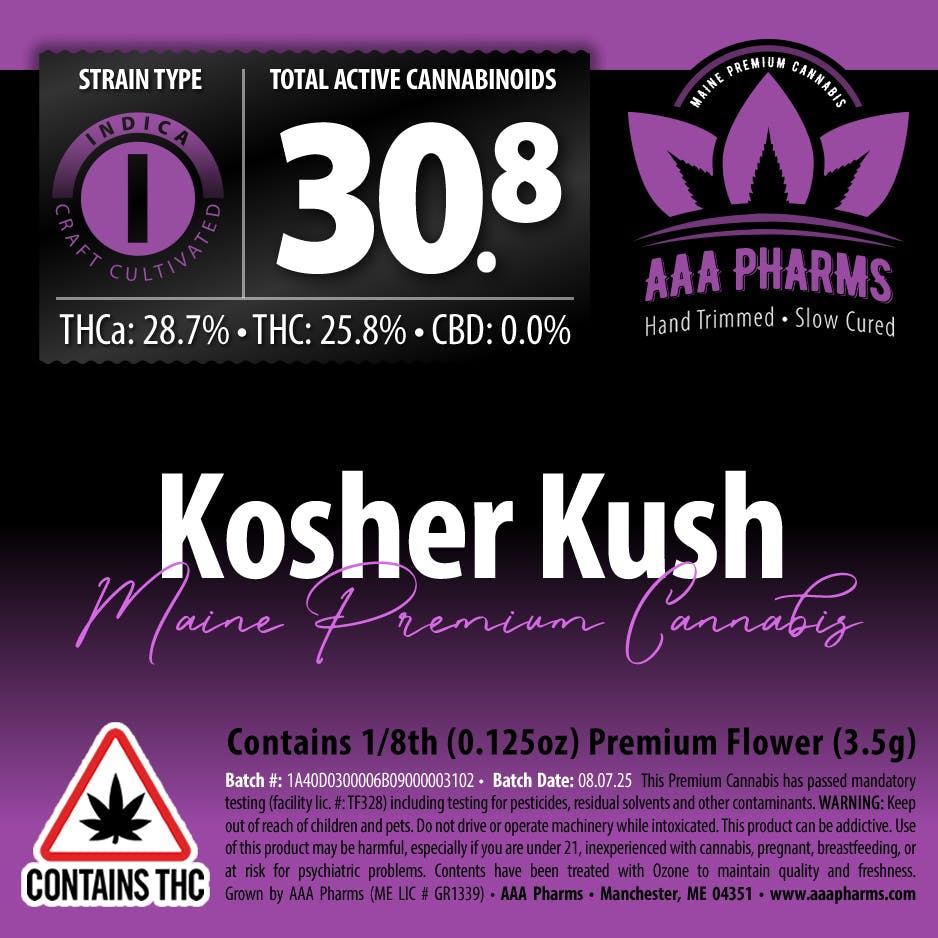 Kosher Kush - Premium Flower by AAA Pharms