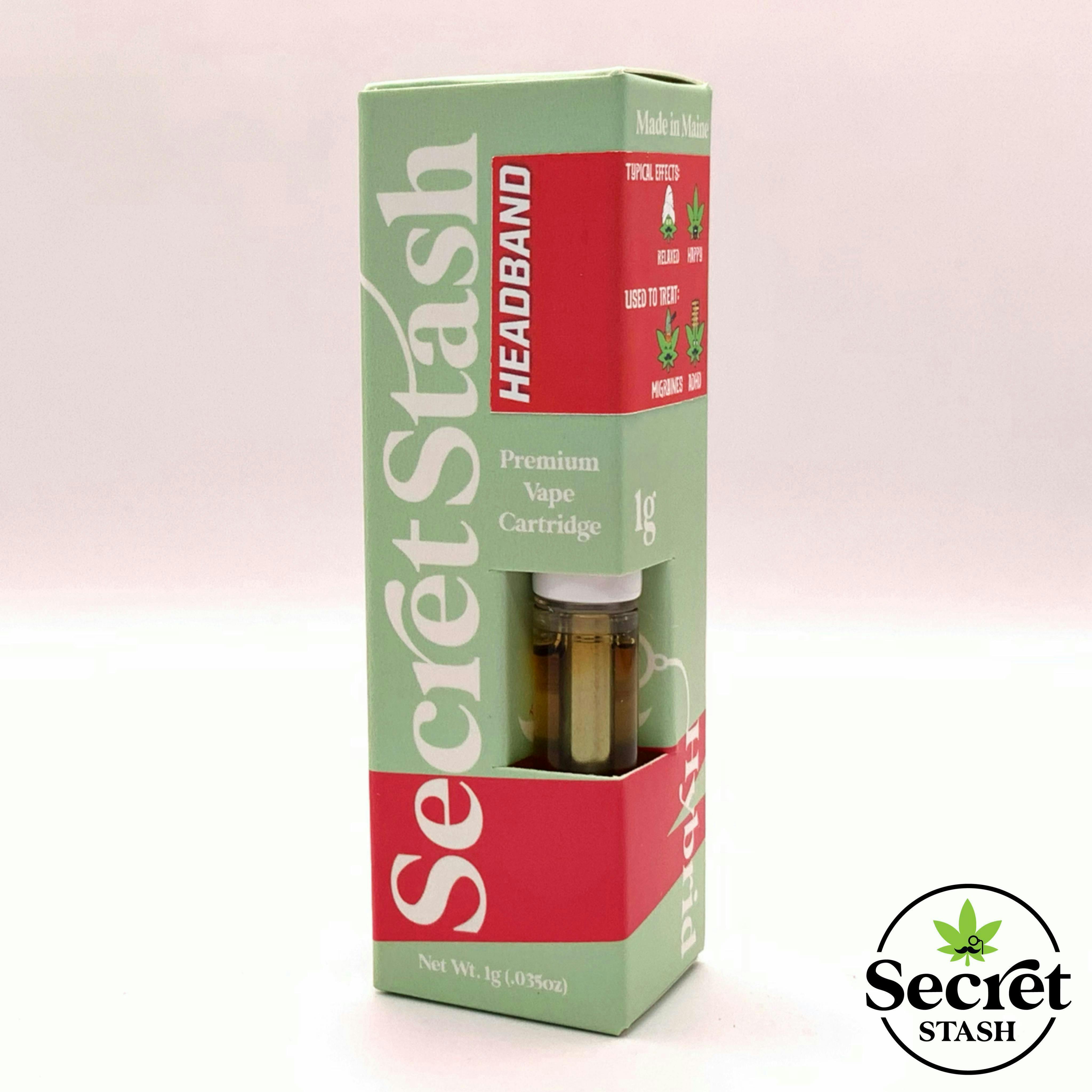Secret Stash | THC Distillate Cart | Hybrid | Headband | 1g by Secret Stash