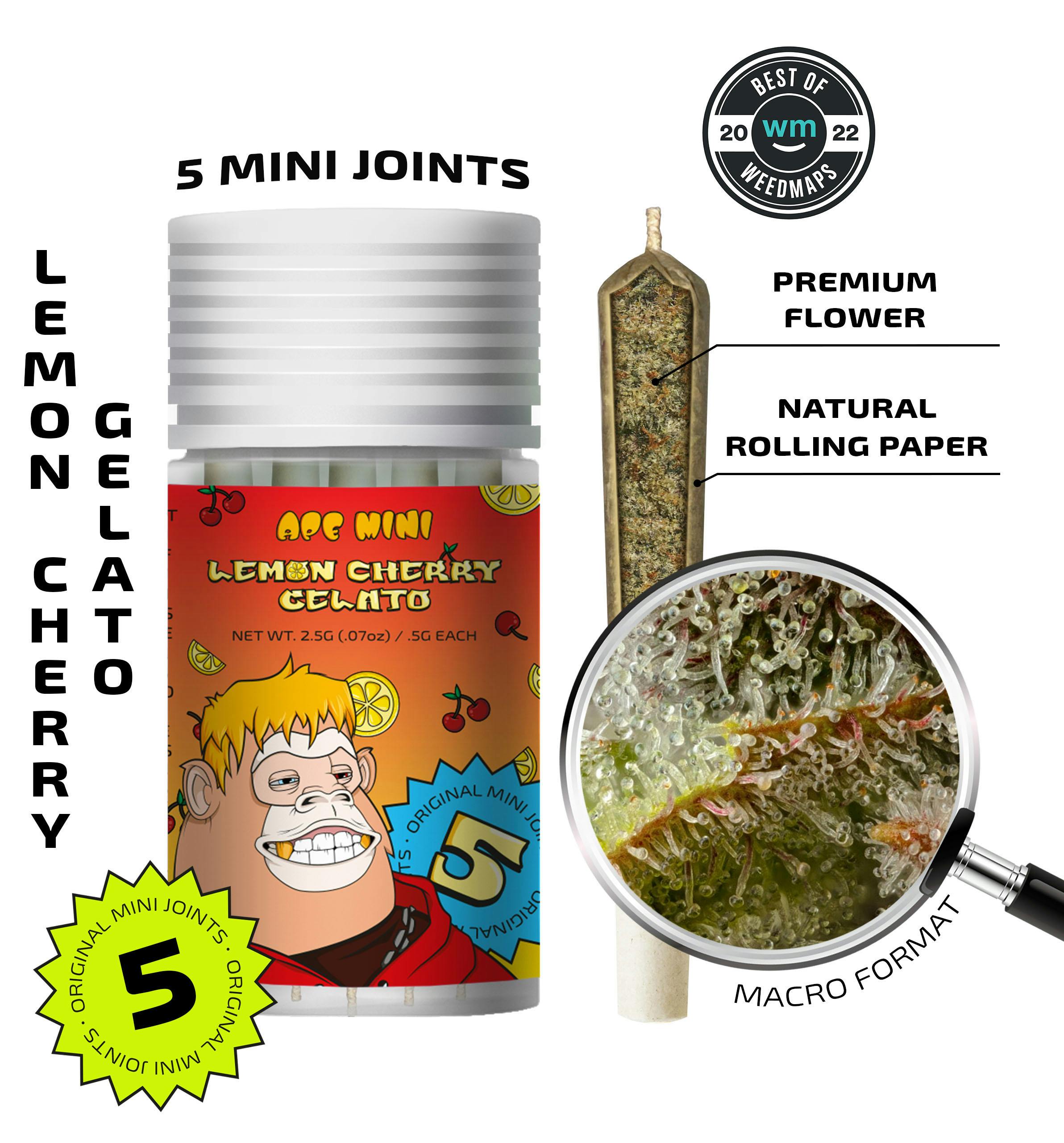 Lemon Cherry Gelato — 5 original mini joints (2.5g | 0.5g each)