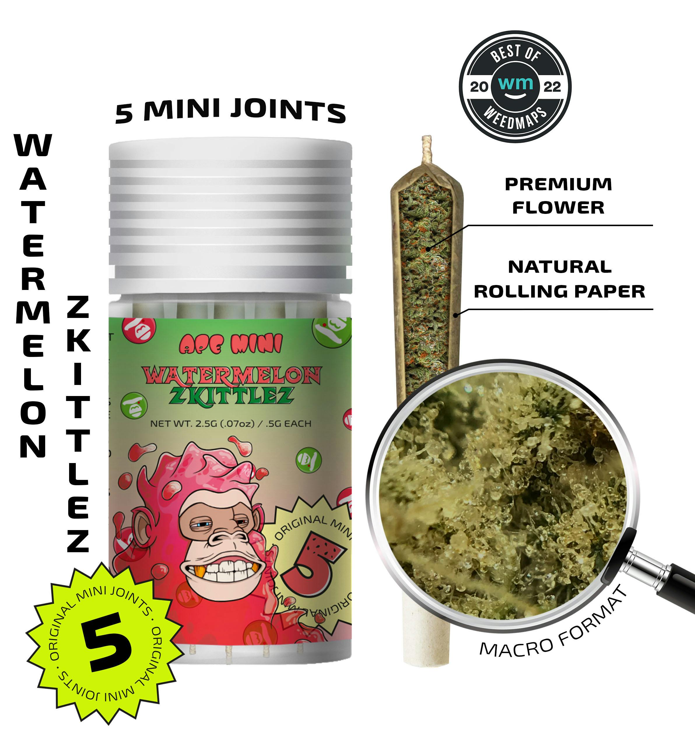 Watermelon Zkittlez — 5 original mini joints (2.5g | 0.5g each)