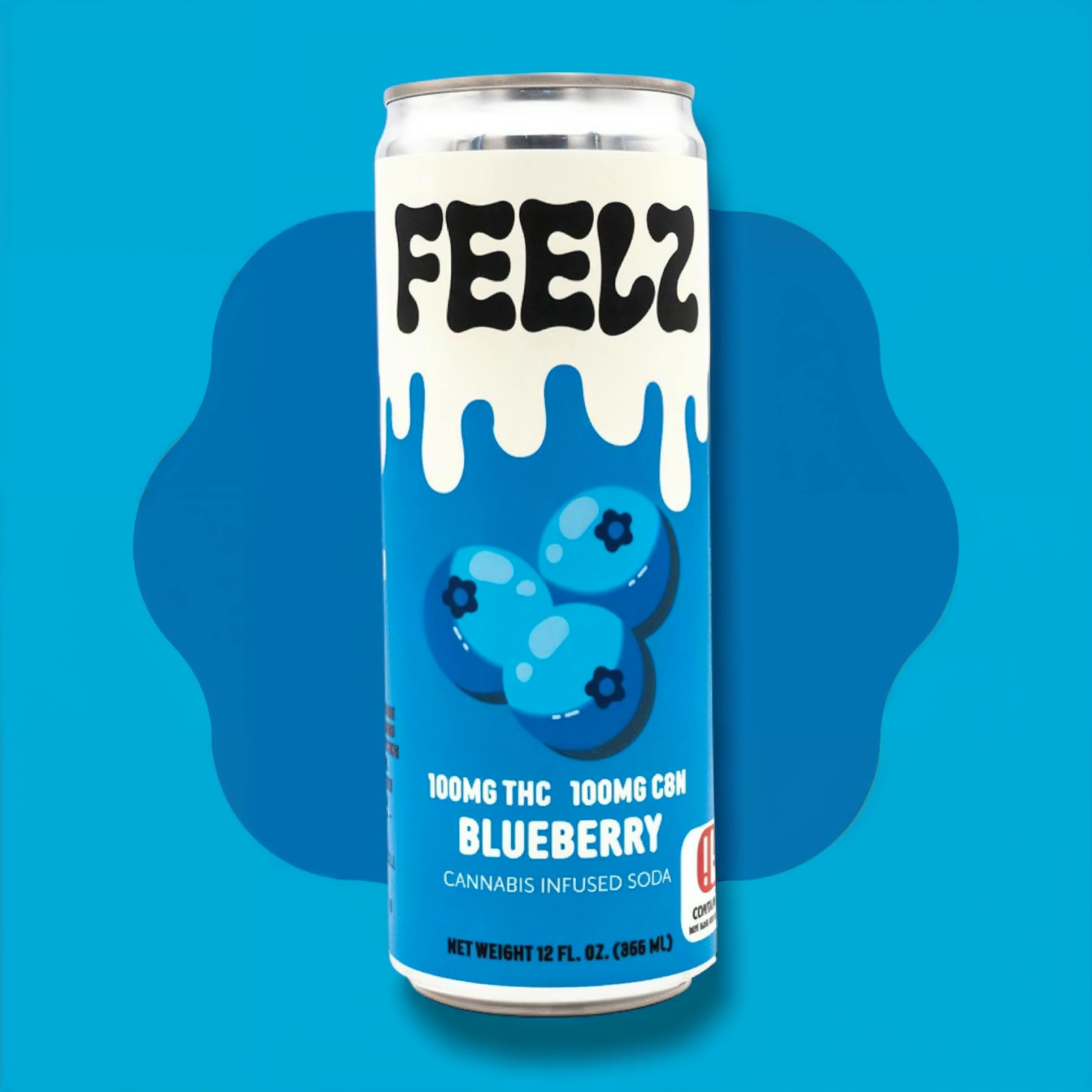100mg Blueberry CBN 1:1 Infused Soda Feelz - Feelz