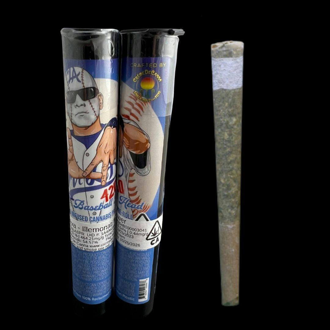 LA Baseball Head Sativa Infused PreRoll 1g Crème De Canna