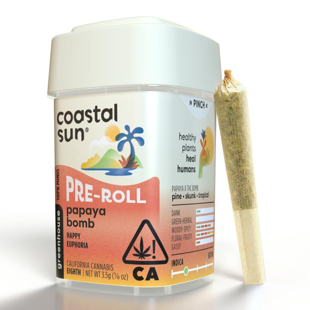 Coastal Sun | Papaya Bomb | Mini Joints | 0.35g | 10pk