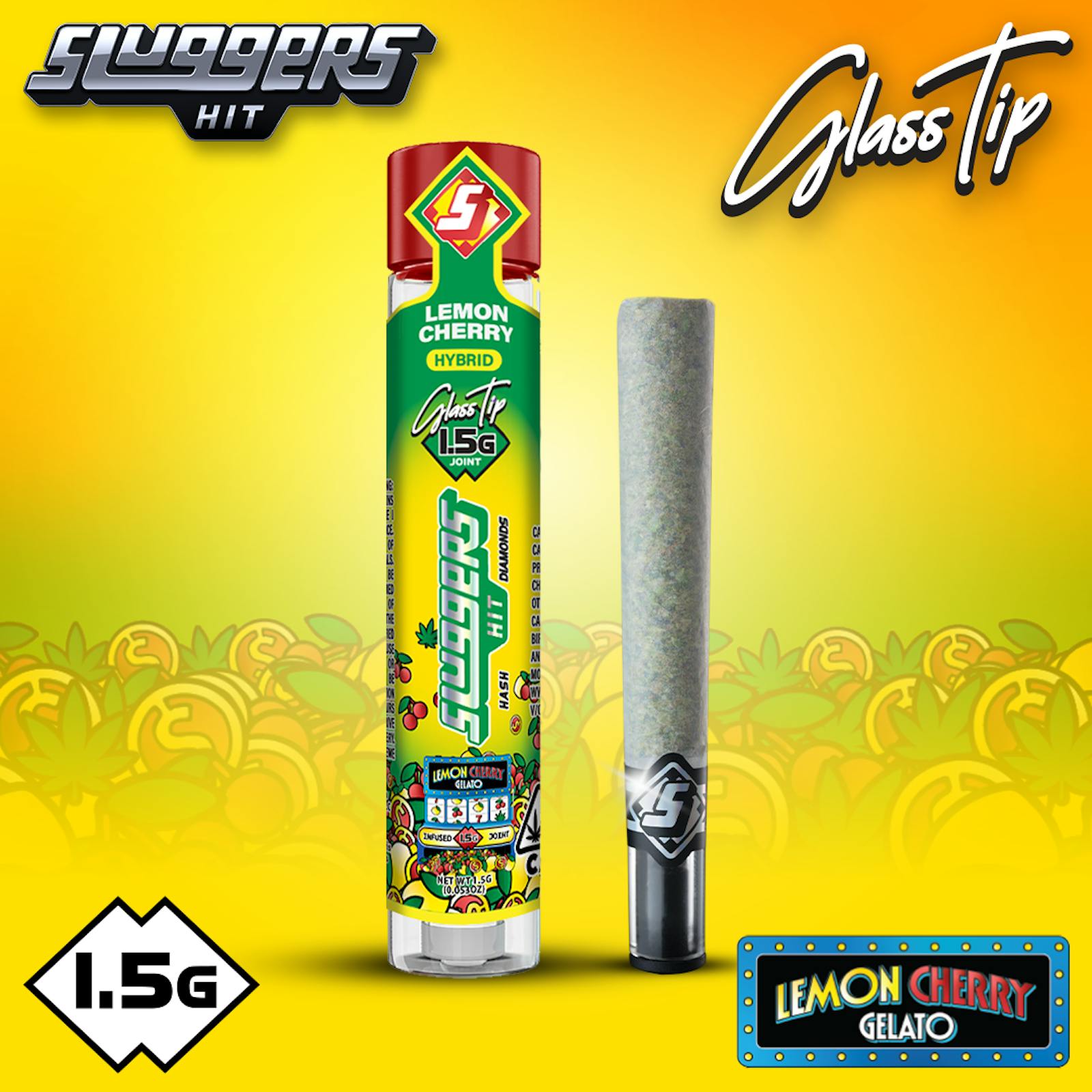 Sluggers - Infused Preroll - 1.5g Glasstip- Lemon Cherry Gelato