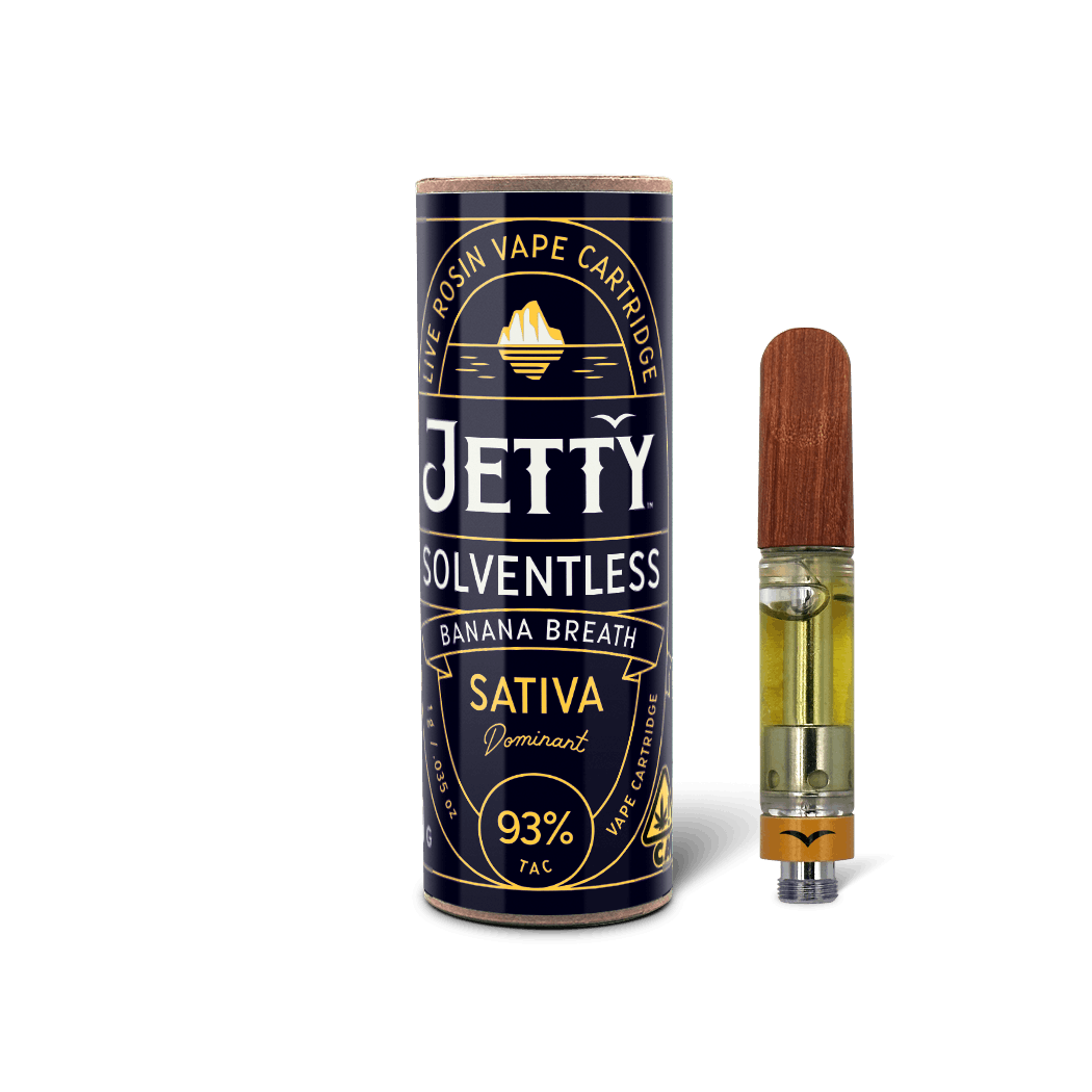 Banana Breath Solventless Cartridge 1g Jetty Extracts