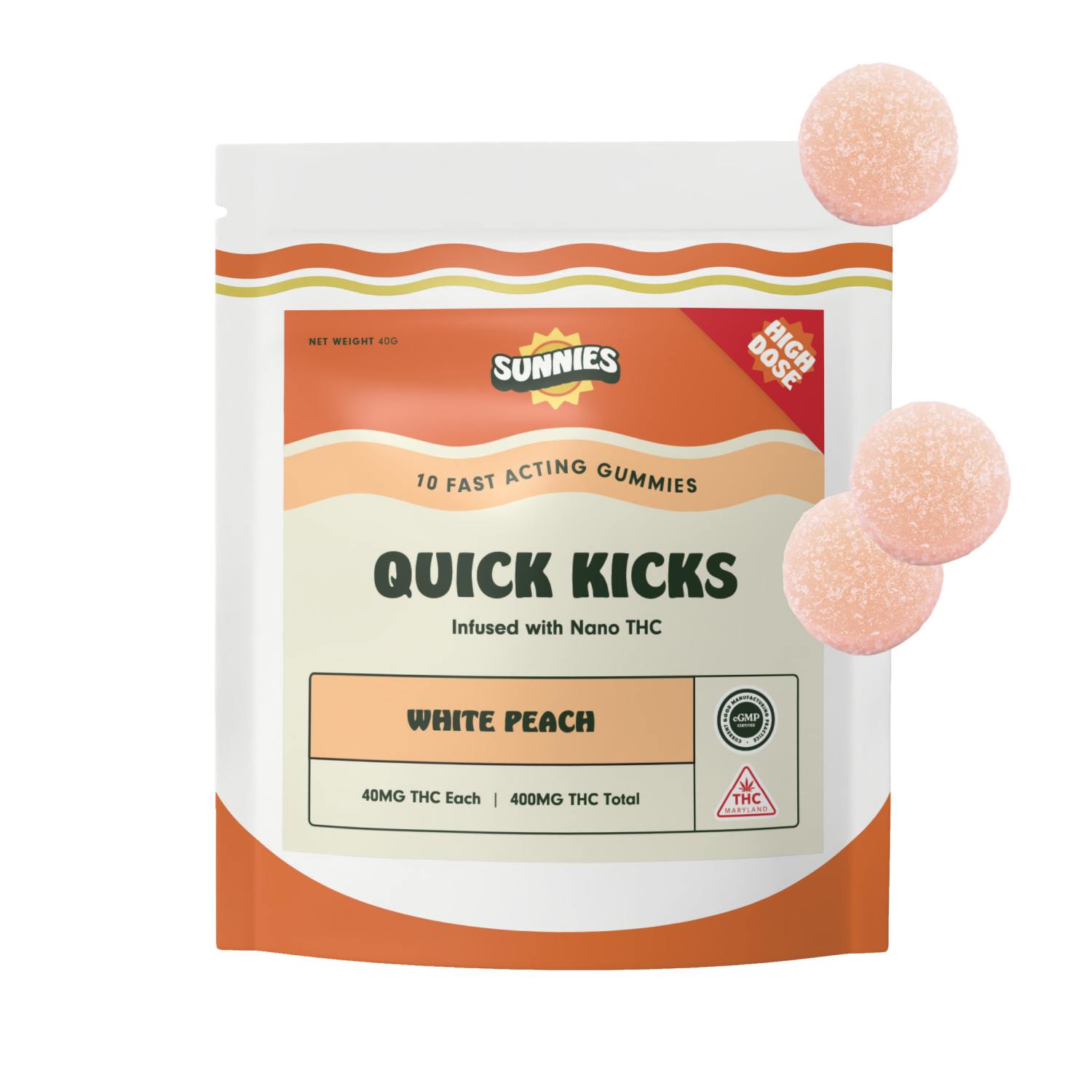 White Peach Nano Gummies 400mg