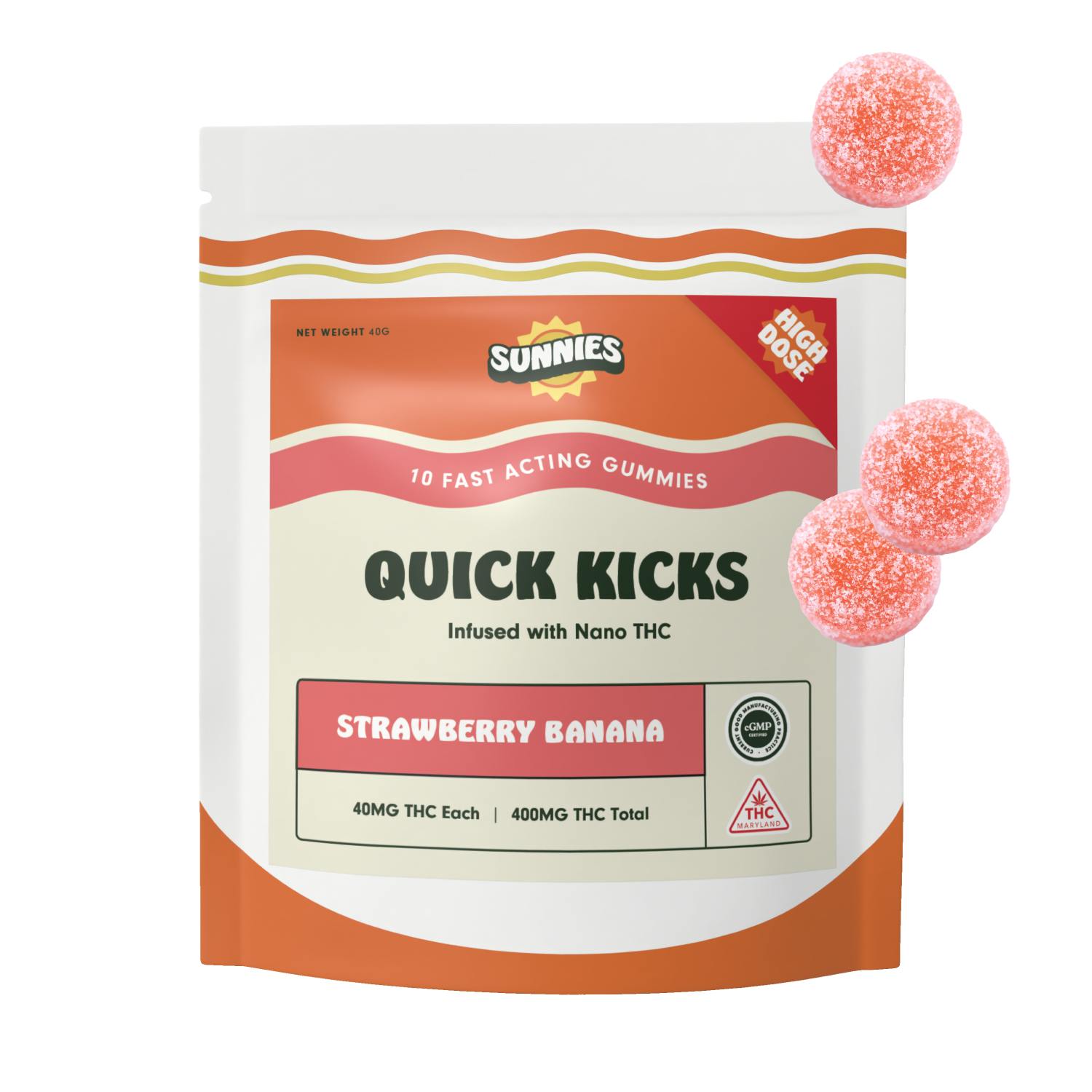 Strawberry Banana Nano Gummies 400mg by SunMed Growers