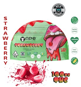 Strawberry Edibles — 100MG THC Gummies (NET WT 35g | 3.5g each)