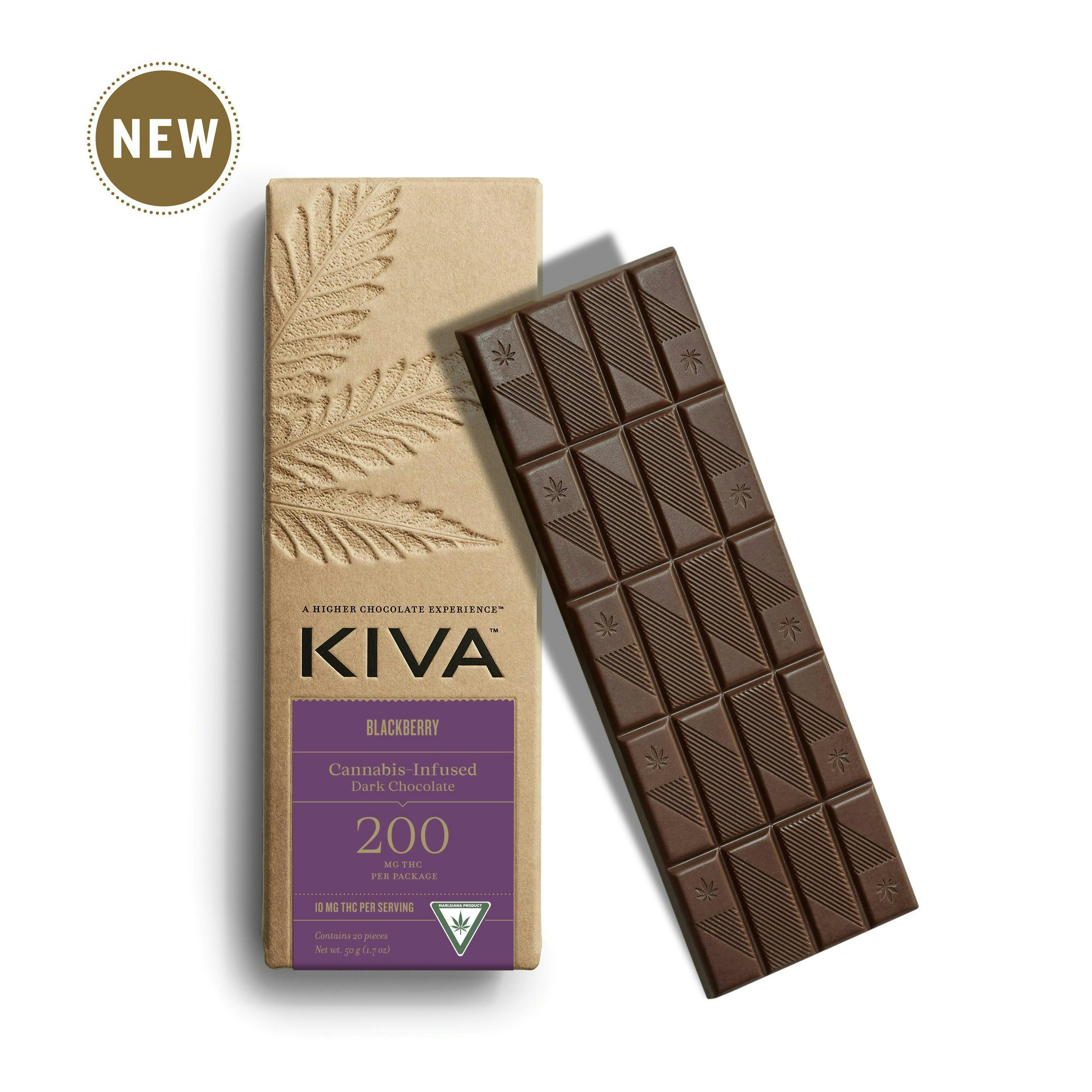 Blackberry Dark Chocolate Bar | 200mg | 20ct | 10mg/ea