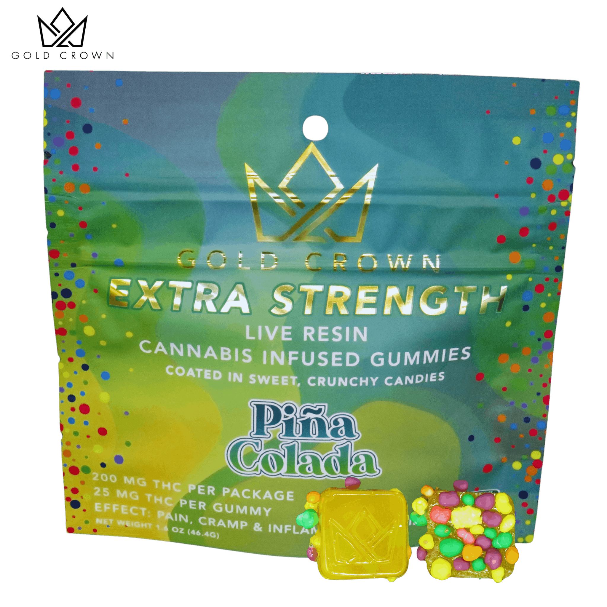 Crown Jewels | Pina Colada Gummies | 200mg | 8ct | 25mg/ea by Gold Crown