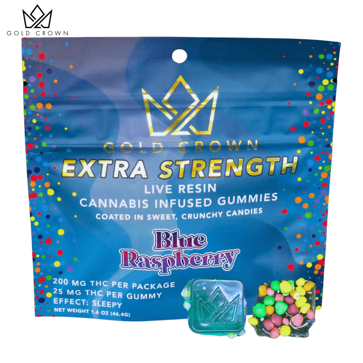 Crown Jewels | Blue Raspberry Gummies | 200mg | 8ct | 25mg/ea