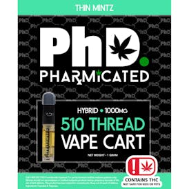 Pharmicated 510 Thread Vape Cart- 1000 mg - Thin Mintz (H)