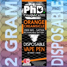 PhD Disposable D9 Vape Cart- 2000 mg - Orange Creamsicle (S)