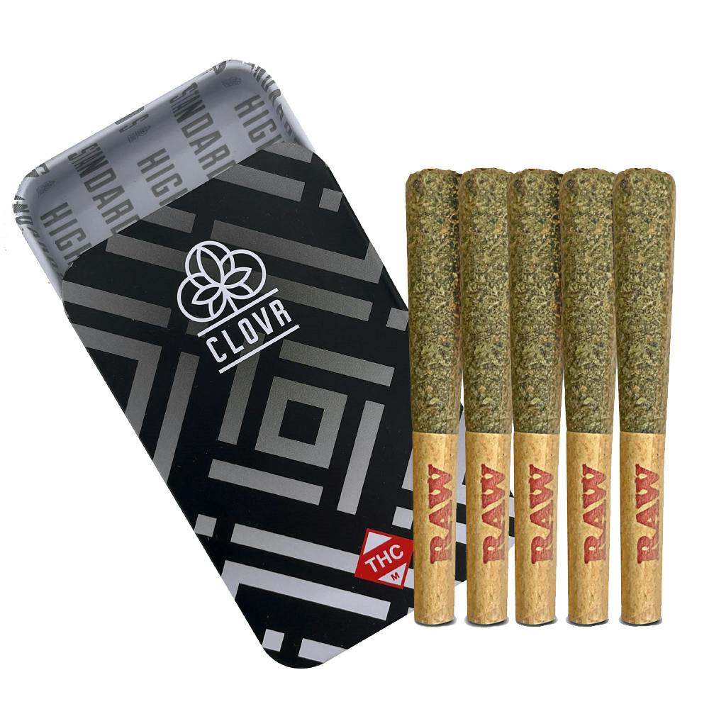 CLOVR- Pre-rolls- 0.5g 5 Pack Tin- Triangle Mints