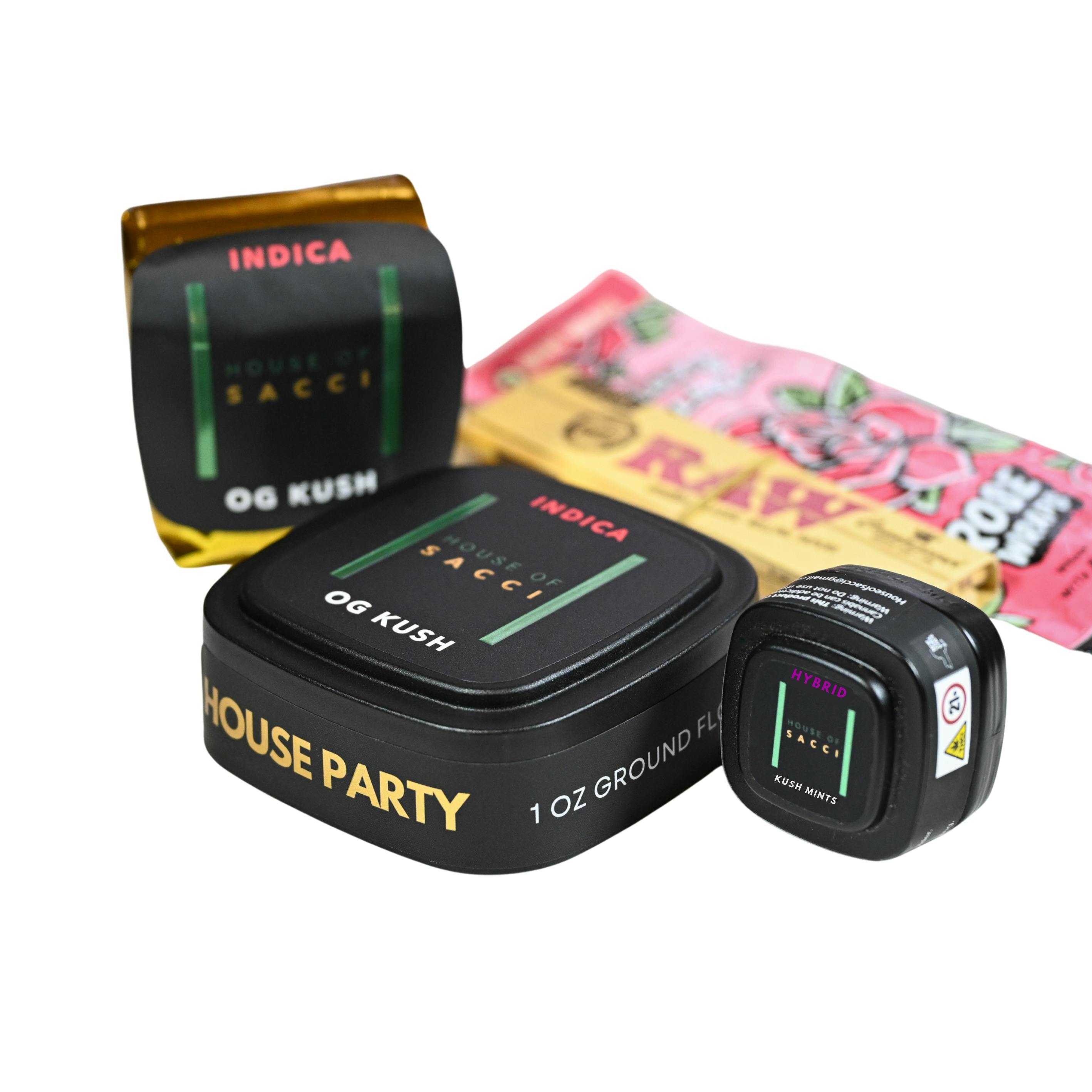 House of Sacci House Party Pack OG Kush Flower + Kush Mints Kief