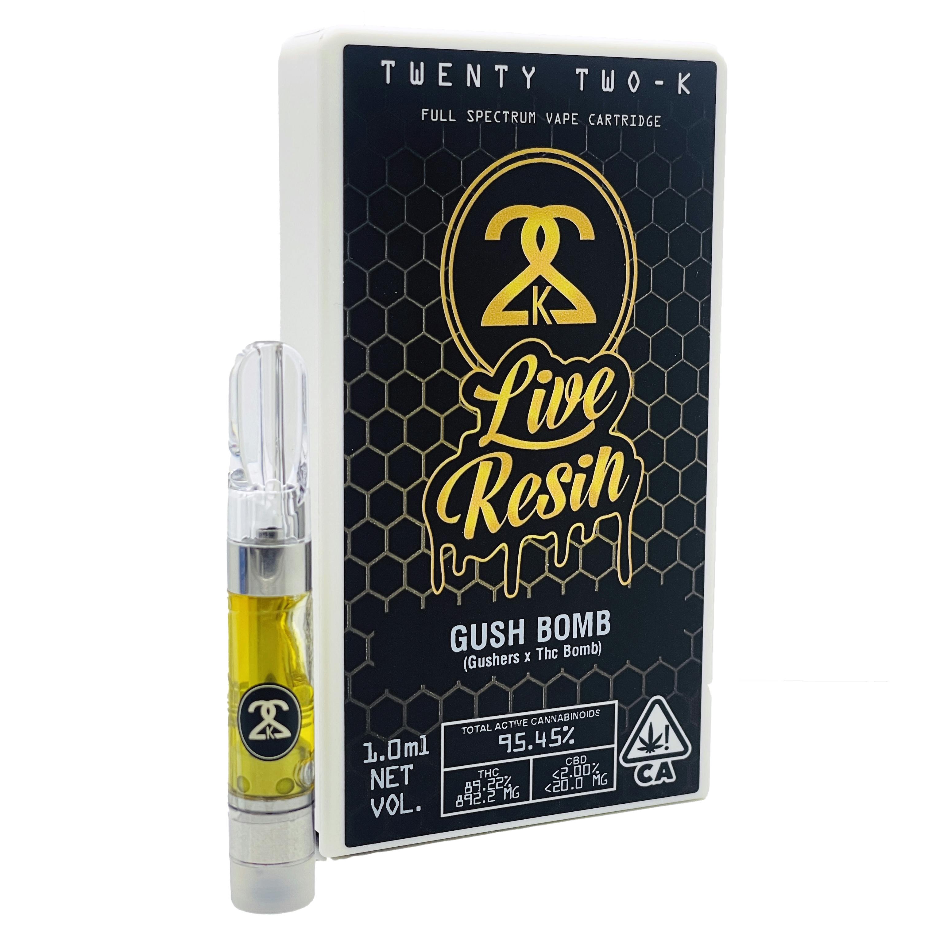 22K - Live Resin - Gush Bomb 1.0ml Cartridge - Twenty Two K / 22k