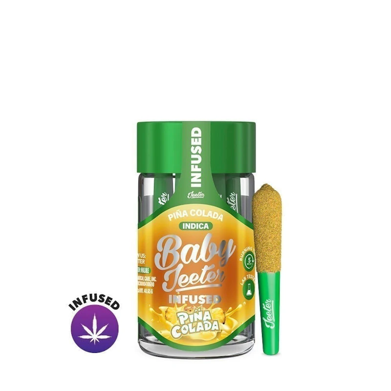 Jeeter Pina Colada · Baby Infused Minis · 0.5g each · 5pk, Infused Pre-Rolls