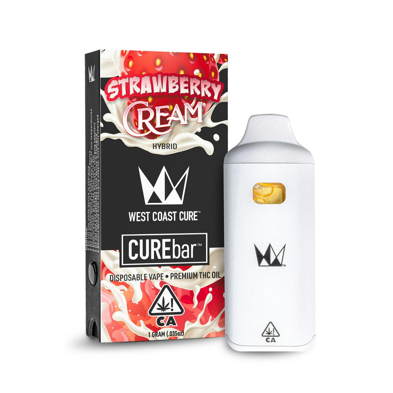 Strawberry Cream Disposable CUREbar - 1G - West Coast Cure