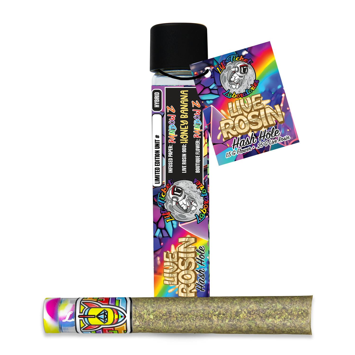 Rainbow Z x Honey Banana x Rainbow Z Glass Tip Live Rosin PreRoll 1.75g Lift Tickets