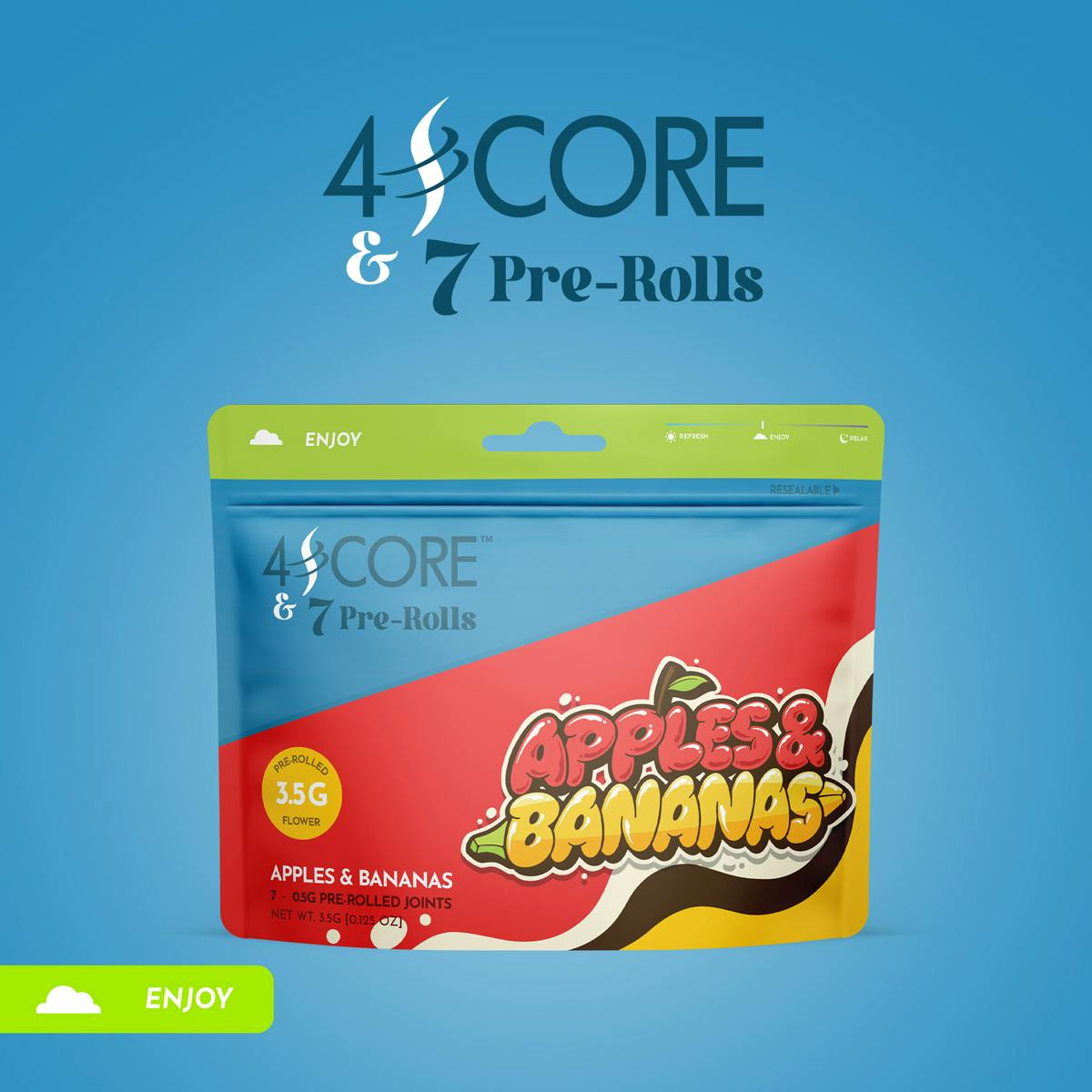 4SCORE & 7 PreRolls Apples & Bananas 4SCORE