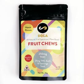 250mg Hash Rosin Fruit Chews - Strawberry Flavor