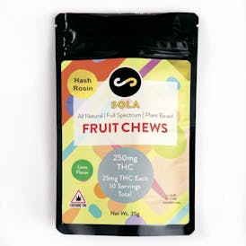 250mg Hash Rosin Fruit Chews - Lime Flavor