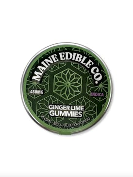 450mg Ginger Lime Indica Gummies - The Maine Edible Co.