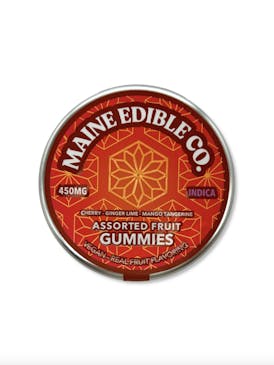 450mg Assorted Fruit Indica Gummies - The Maine Edible Co.
