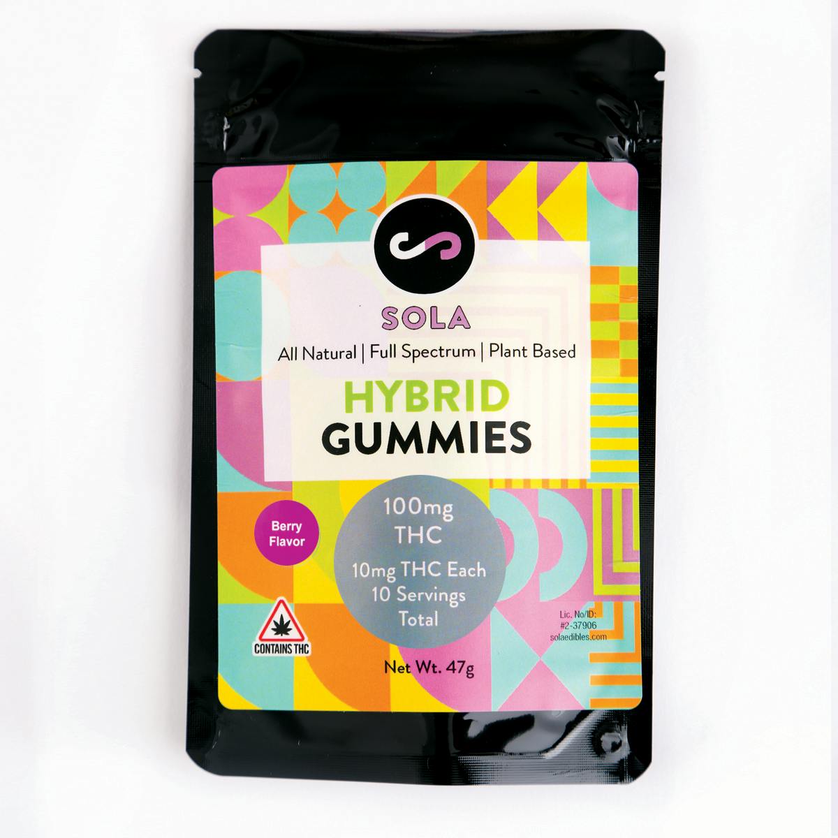 100mg Hybrid Gummies - Berry Flavor Pack by Sola Edibles