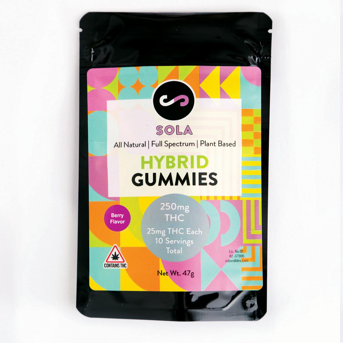 250mg Hybrid Gummies - Berry Flavor Pack by Sola Edibles
