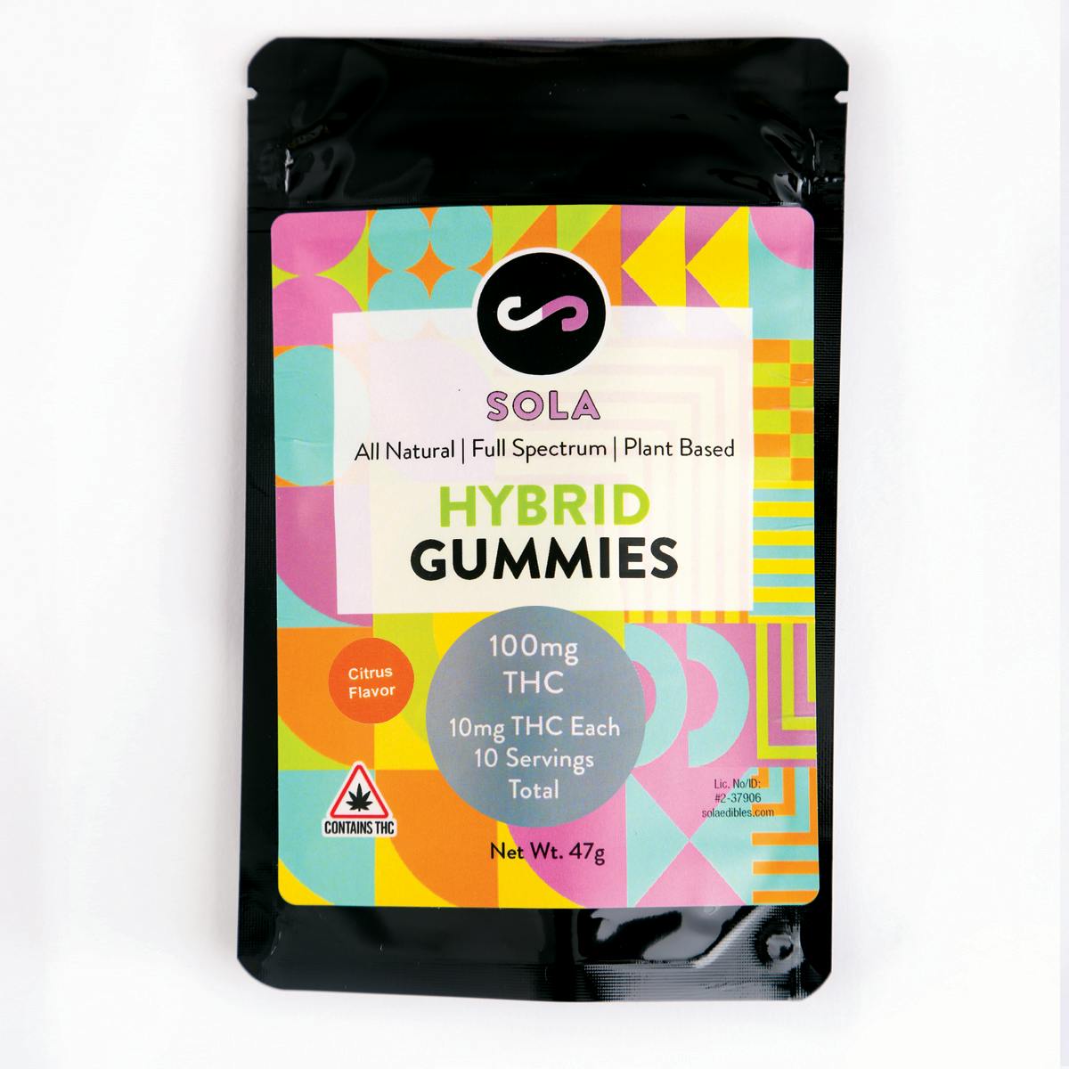100mg Hybrid Gummies - Citrus Flavor Pack by Sola Edibles