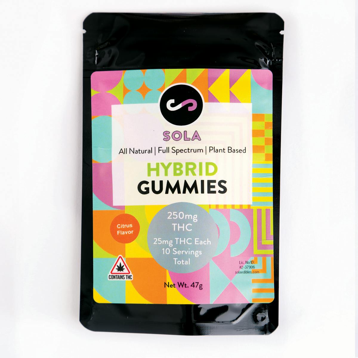 250mg Hybrid Gummies - Citrus Flavor Pack by Sola Edibles