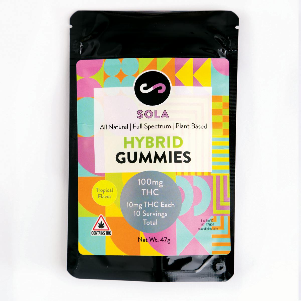 100mg Hybrid Gummies - Tropical Flavor Pack by Sola Edibles
