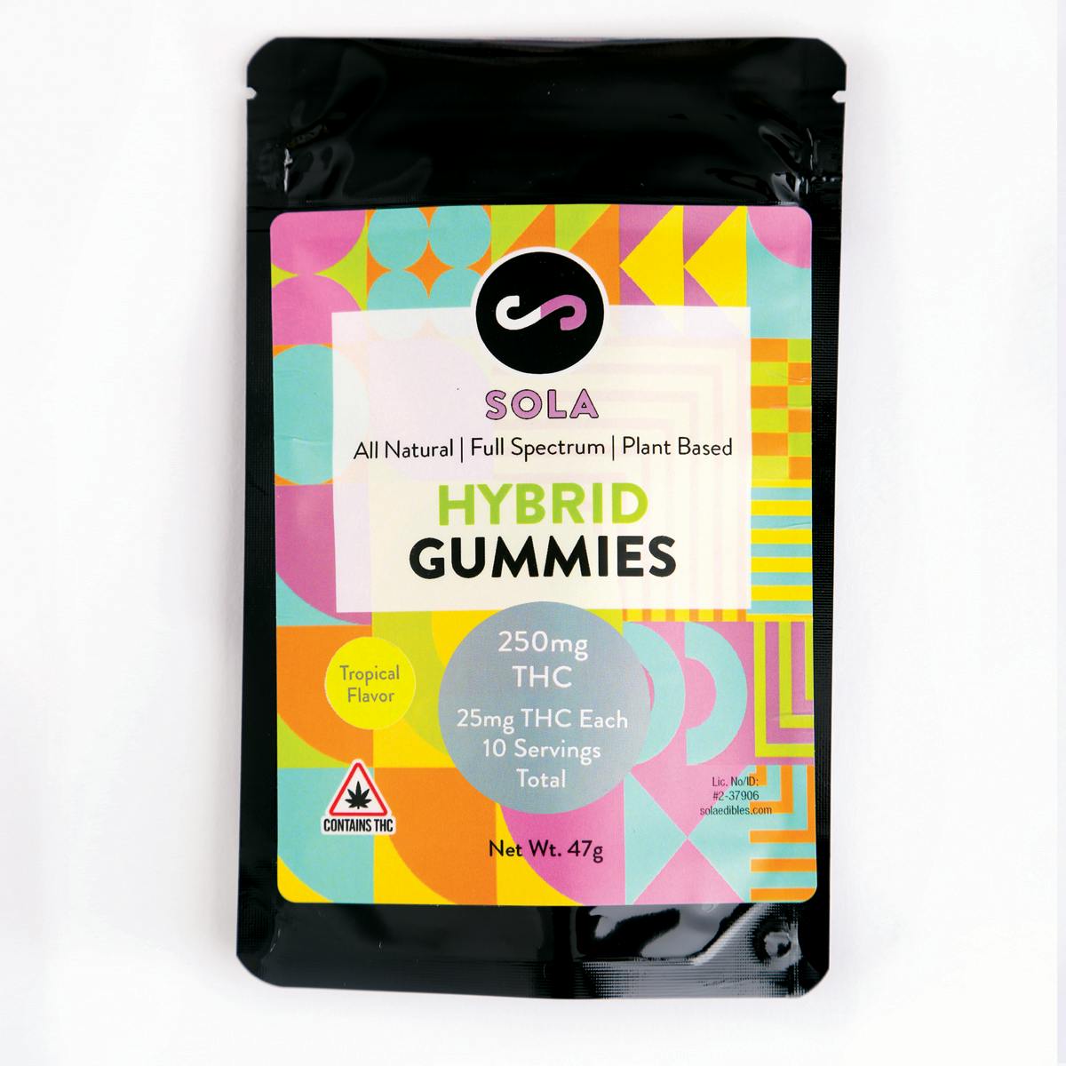 250mg Hybrid Gummies - Tropical Flavor Pack by Sola Edibles