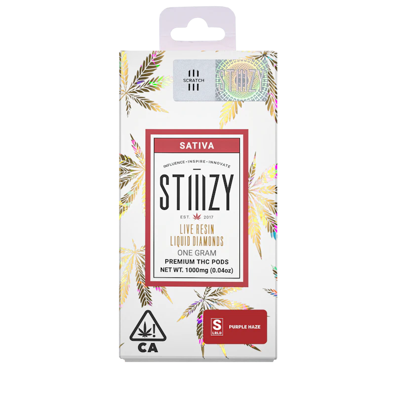 STIIIZY Vape Cartridge - PURPLE HAZE 1G Live Resin Liquid Diamonds Pod - STIIIZY, Cartridges