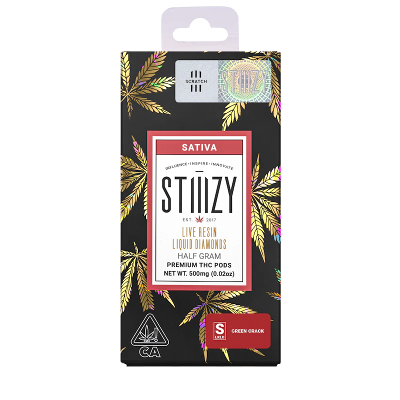 STIIIZY Vape Cartridge - GREEN CRACK .5G Live Resin Liquid Diamonds Pod - STIIIZY, Cartridges