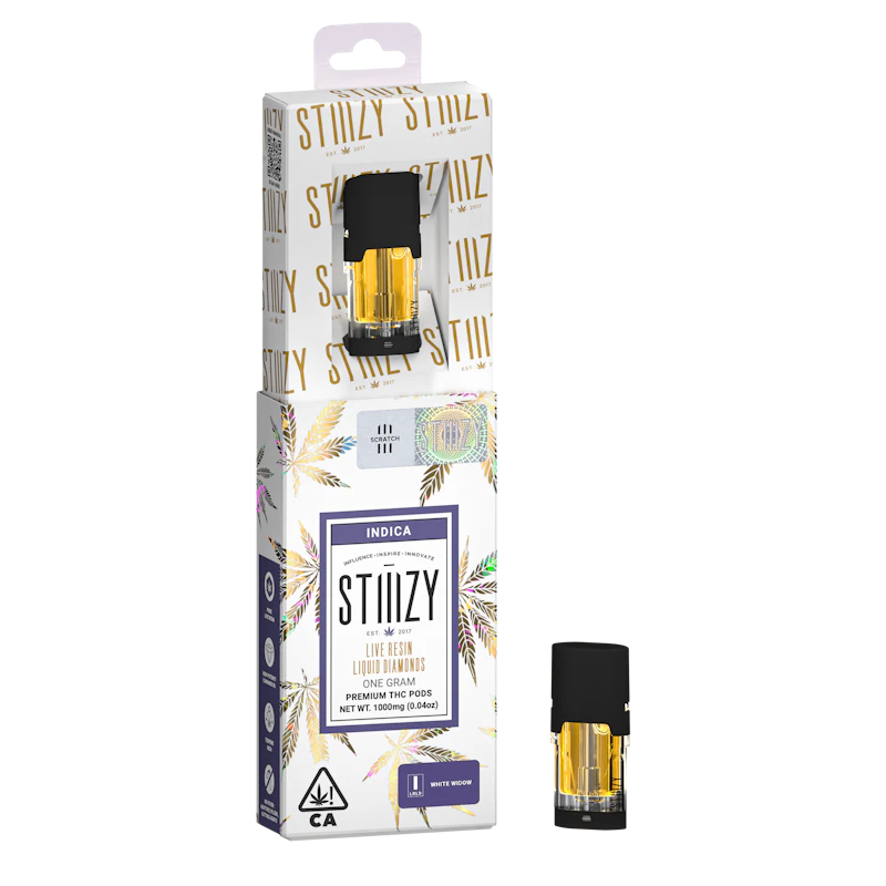 STIIIZY Vape Cartridge - WHITE WIDOW 1G Live Resin Liquid Diamonds Pod - STIIIZY, Cartridges