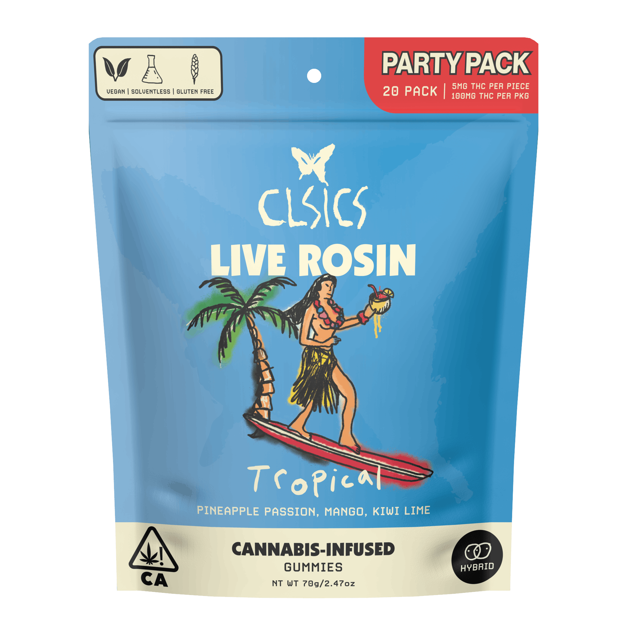 Tropical Hybrid Pk Gummies Live Rosin Infused Party Pack Clsics