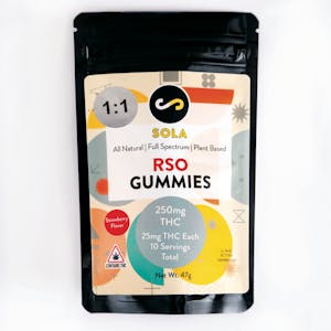 SOLA EDIBLES - SOLA EDIBLES | 250mg RSO 1:1 Gummies