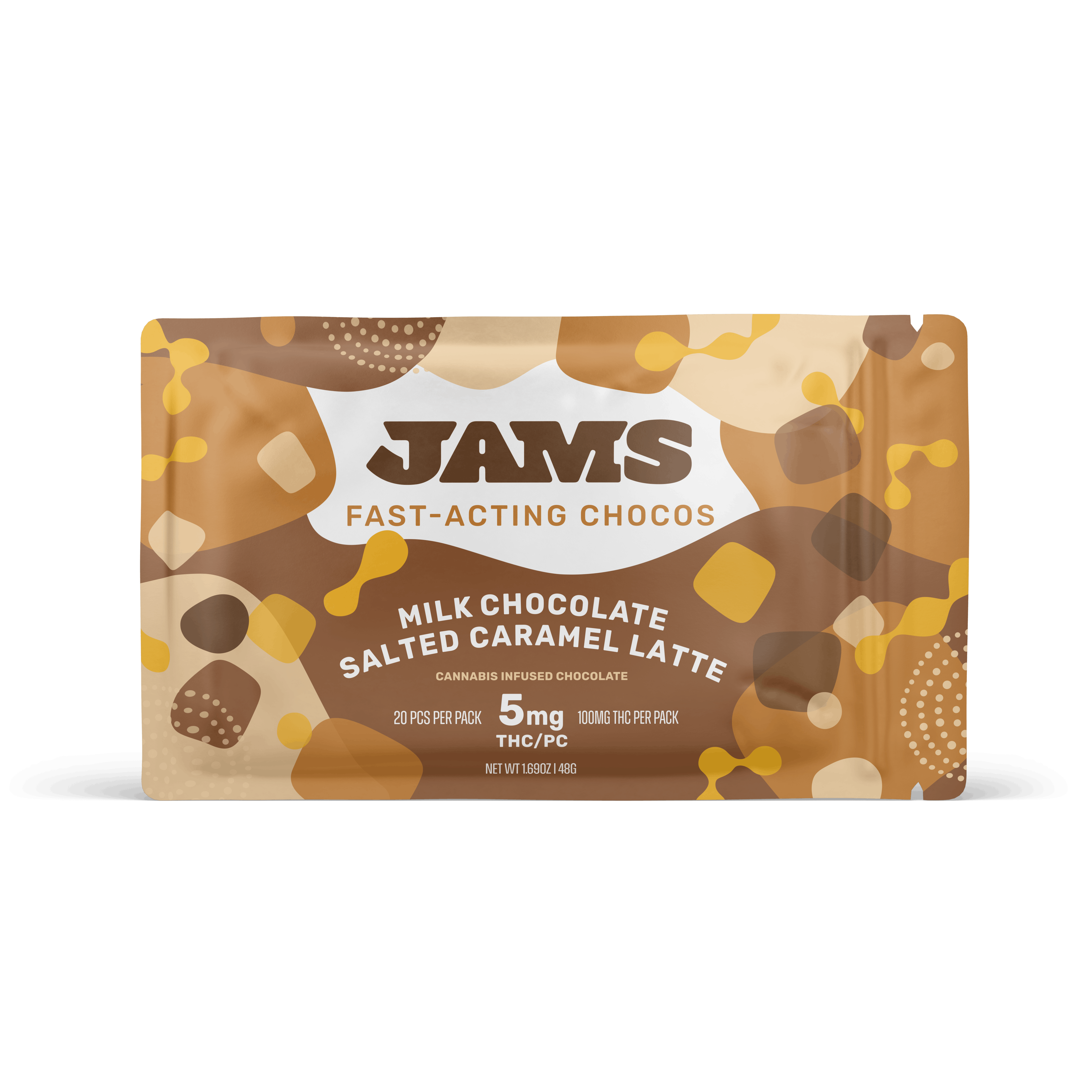 Fast-Acting Chocos - Milk Chocolate Salted Caramel Latte 100mg - JAMS