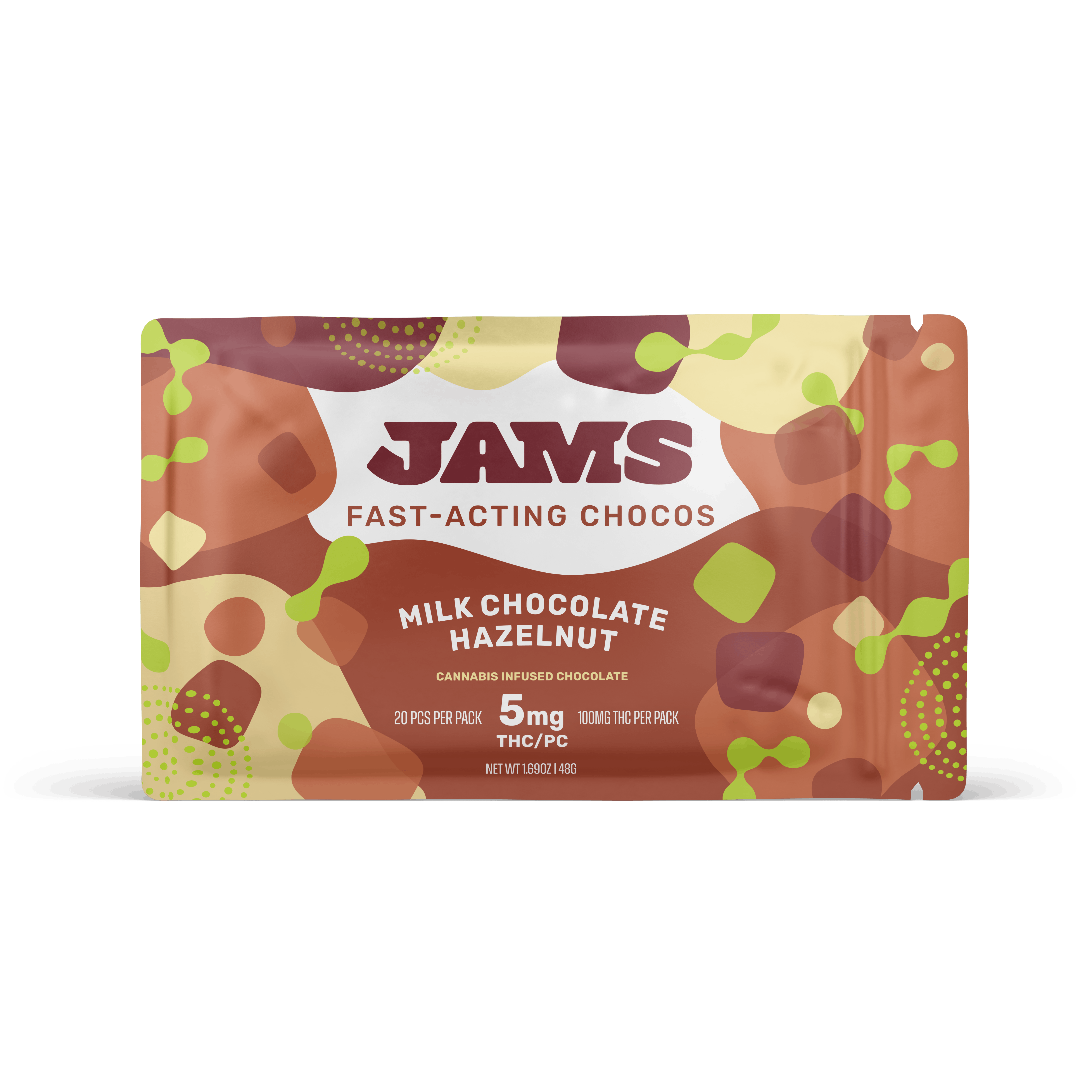 Fast-Acting Chocos - Milk Chocolate Hazelnut 100mg - JAMS