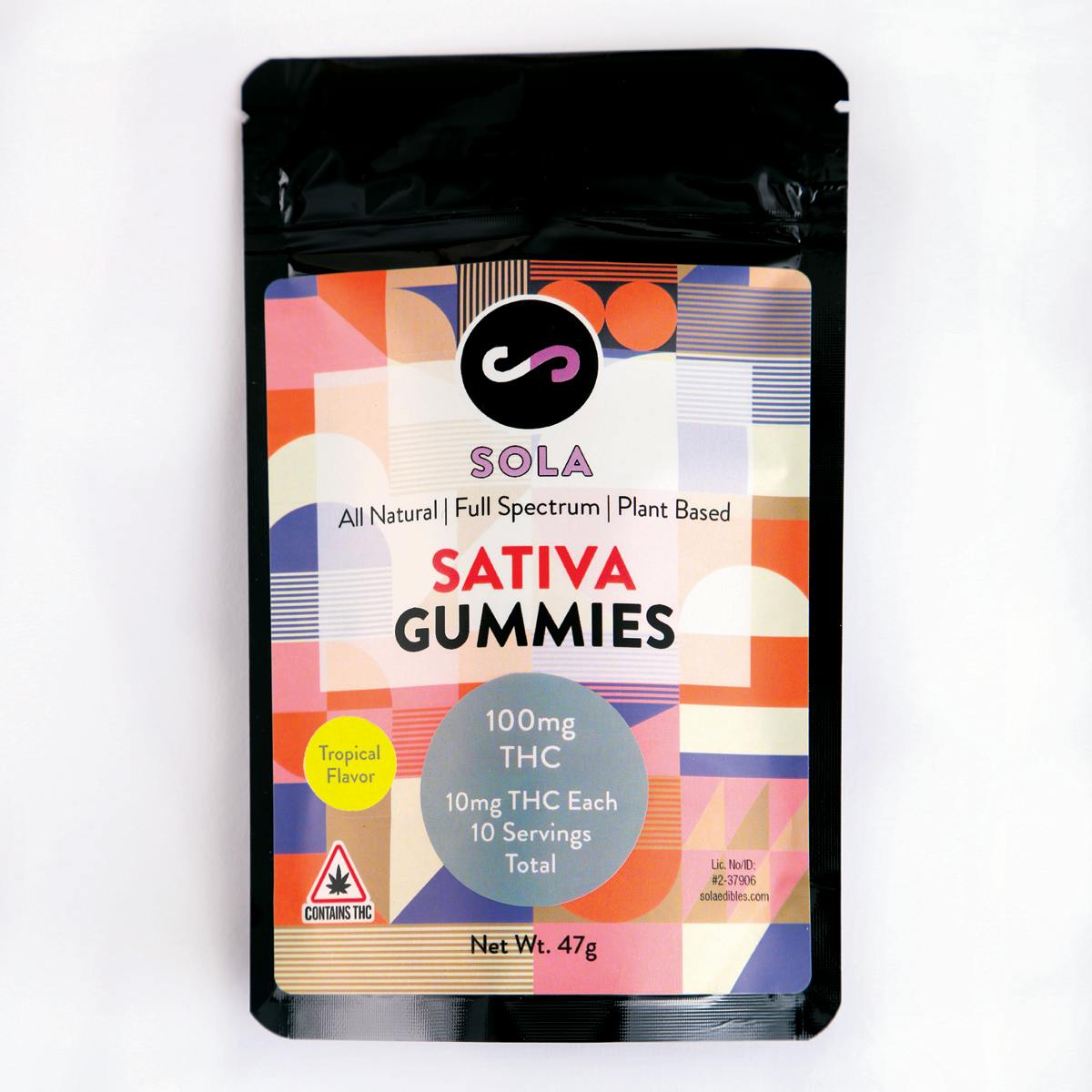 100mg Sativa Gummies - Tropical Flavor Pack by Sola Edibles