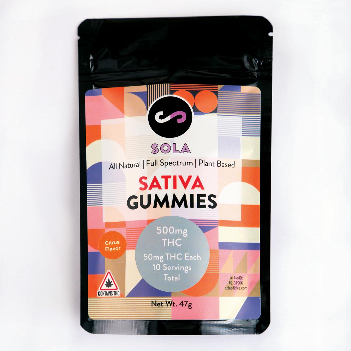 500mg Sativa Gummies - Citrus Flavor Pack by Sola Edibles