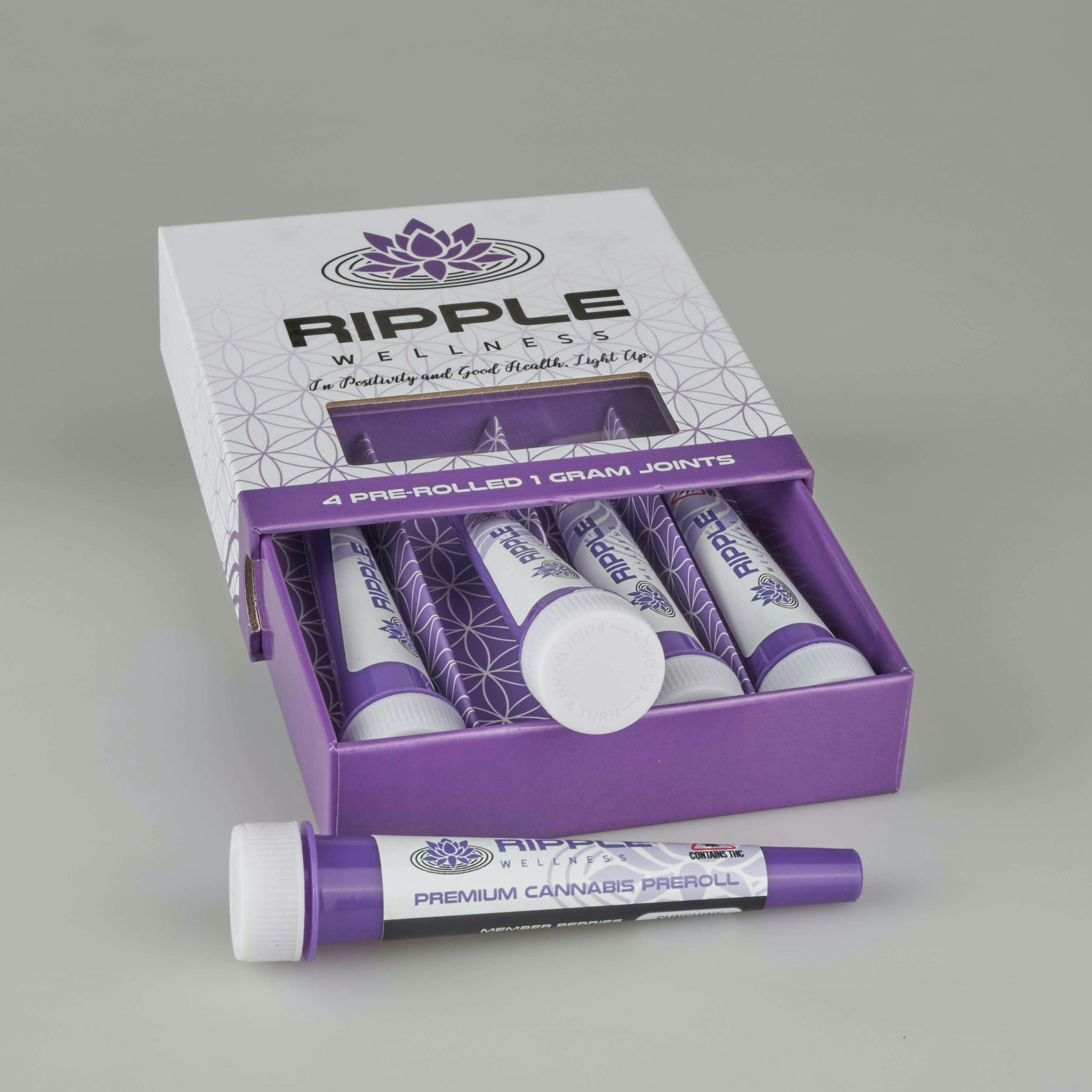 Pre Roll 4pk - Ripple House Blend: SATIVA by Ripple Wellness