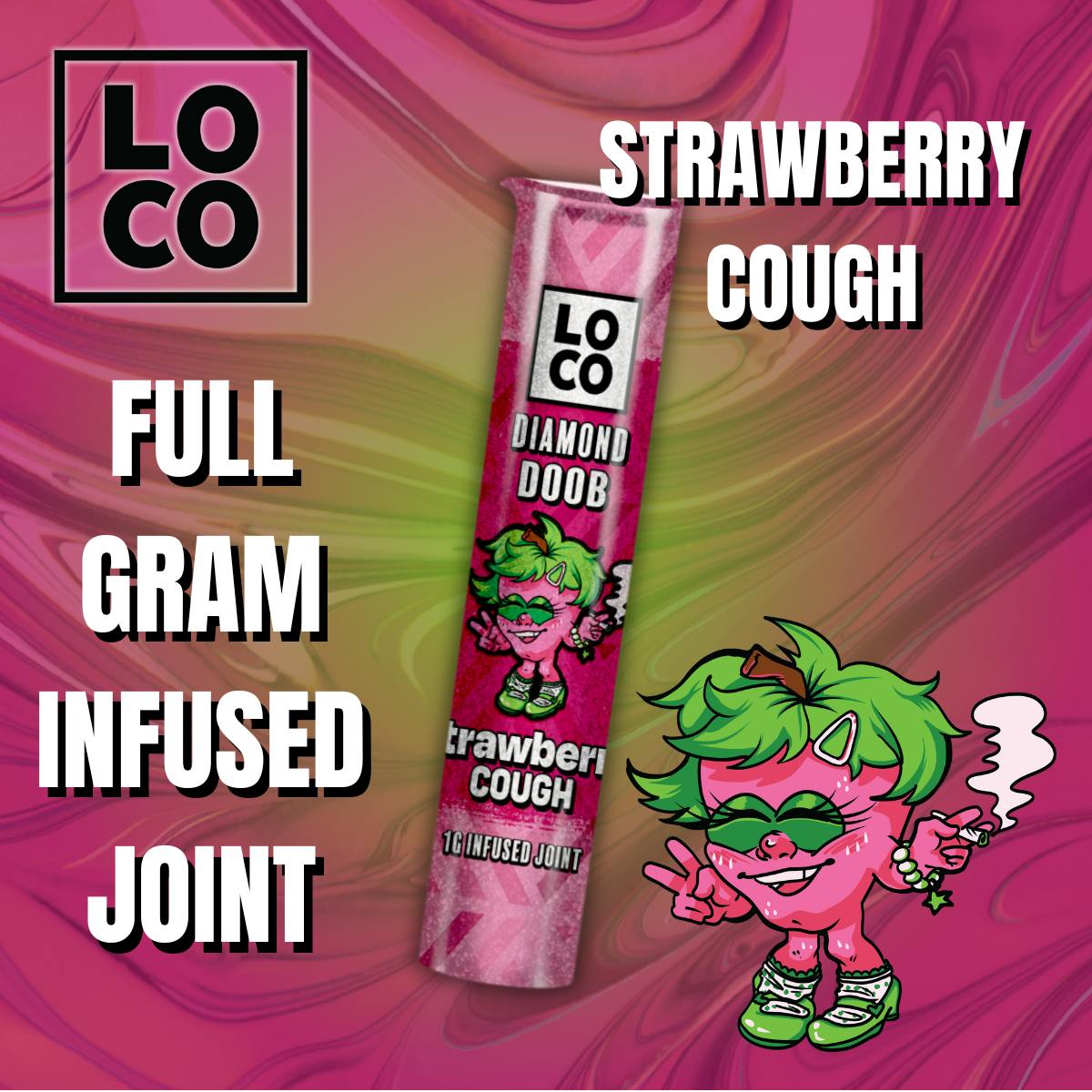 LOCO Infused Joint 1g – Strawberry Cough