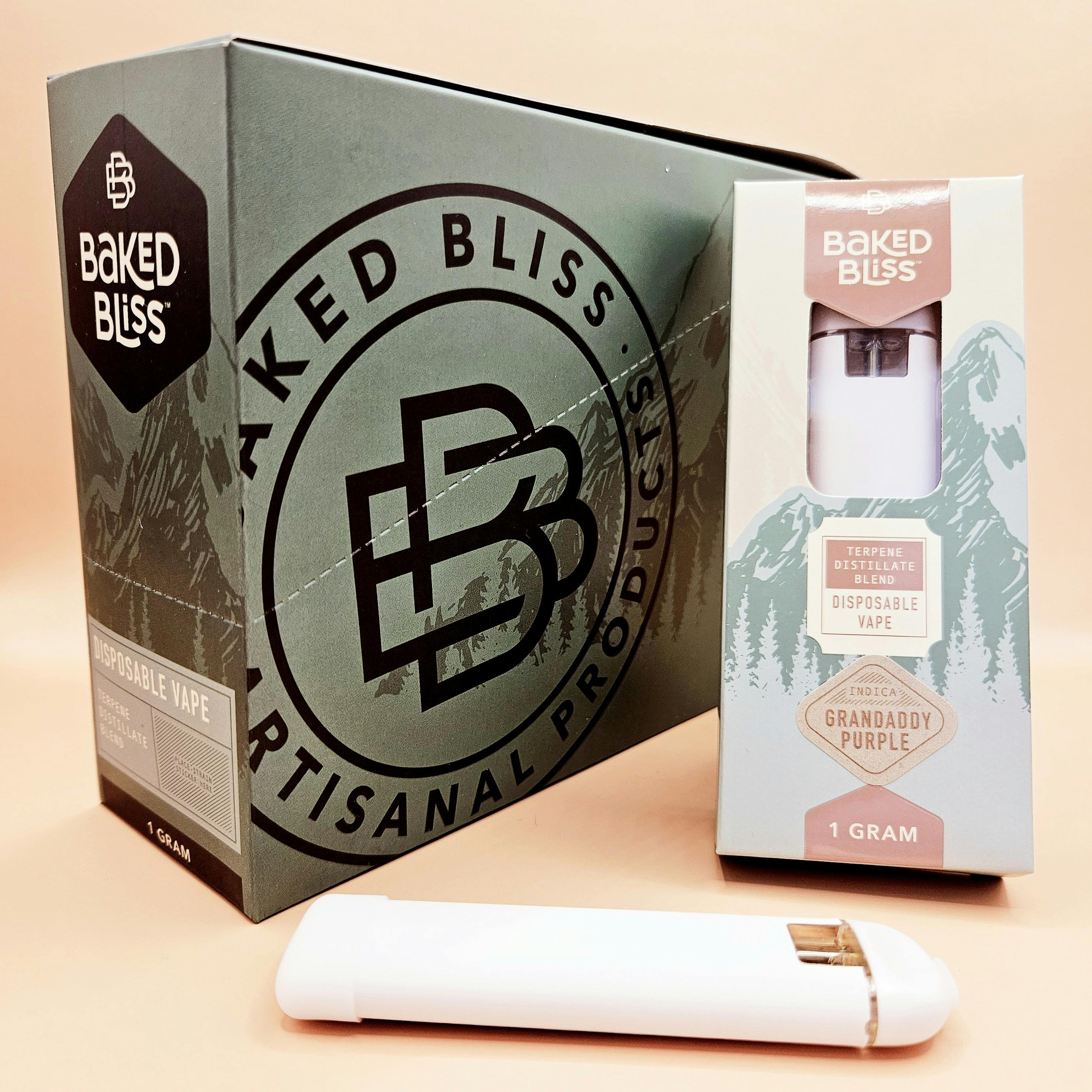 Baked Bliss Granddaddy Purple 1g Disposable by Baked Bliss Edibles