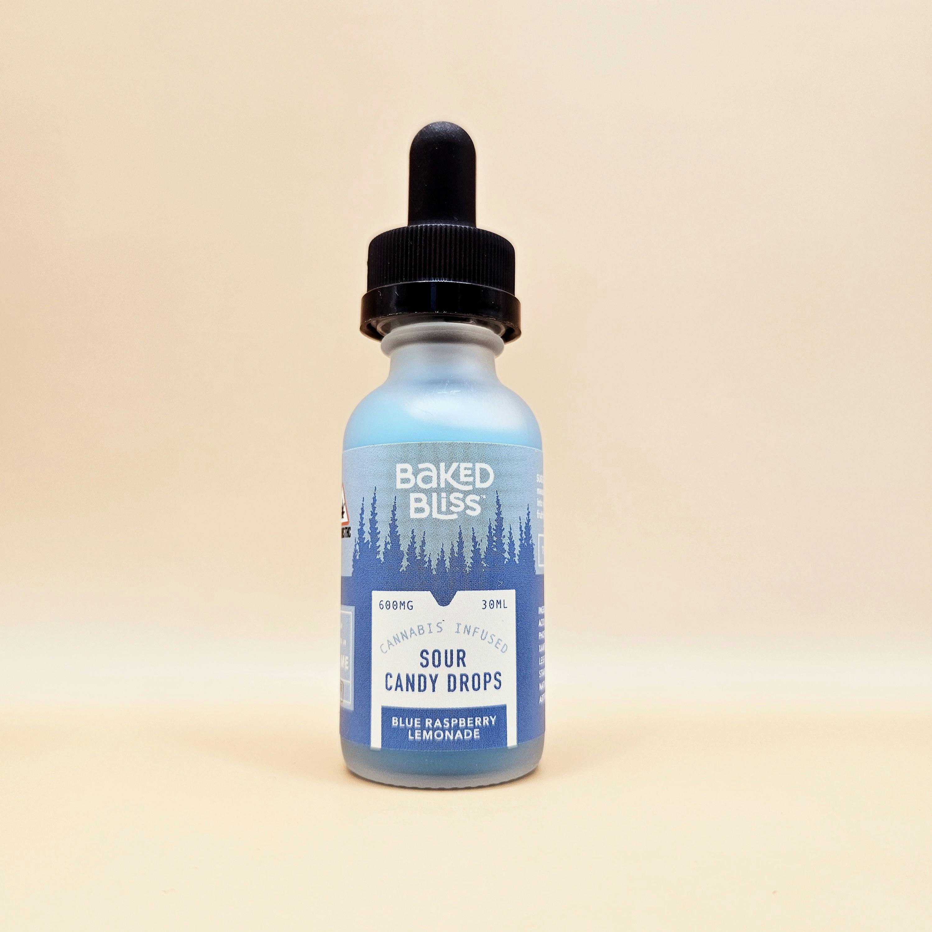 Baked Bliss 600mg Blue Raspberry Lemonade Sour Candy Drops Baked