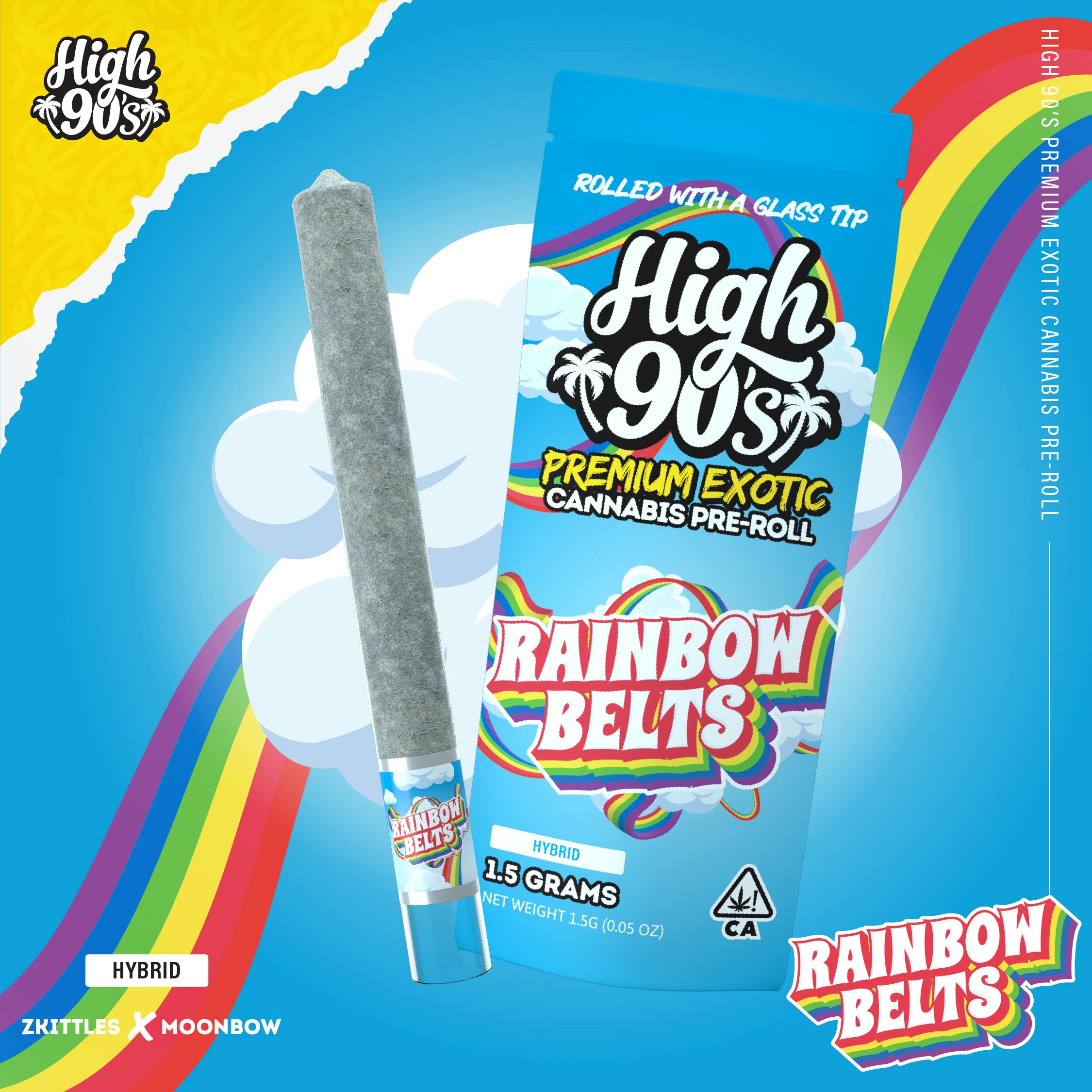 High 90s : Rainbow Belts 1.5g High Roller Pre-Roll
