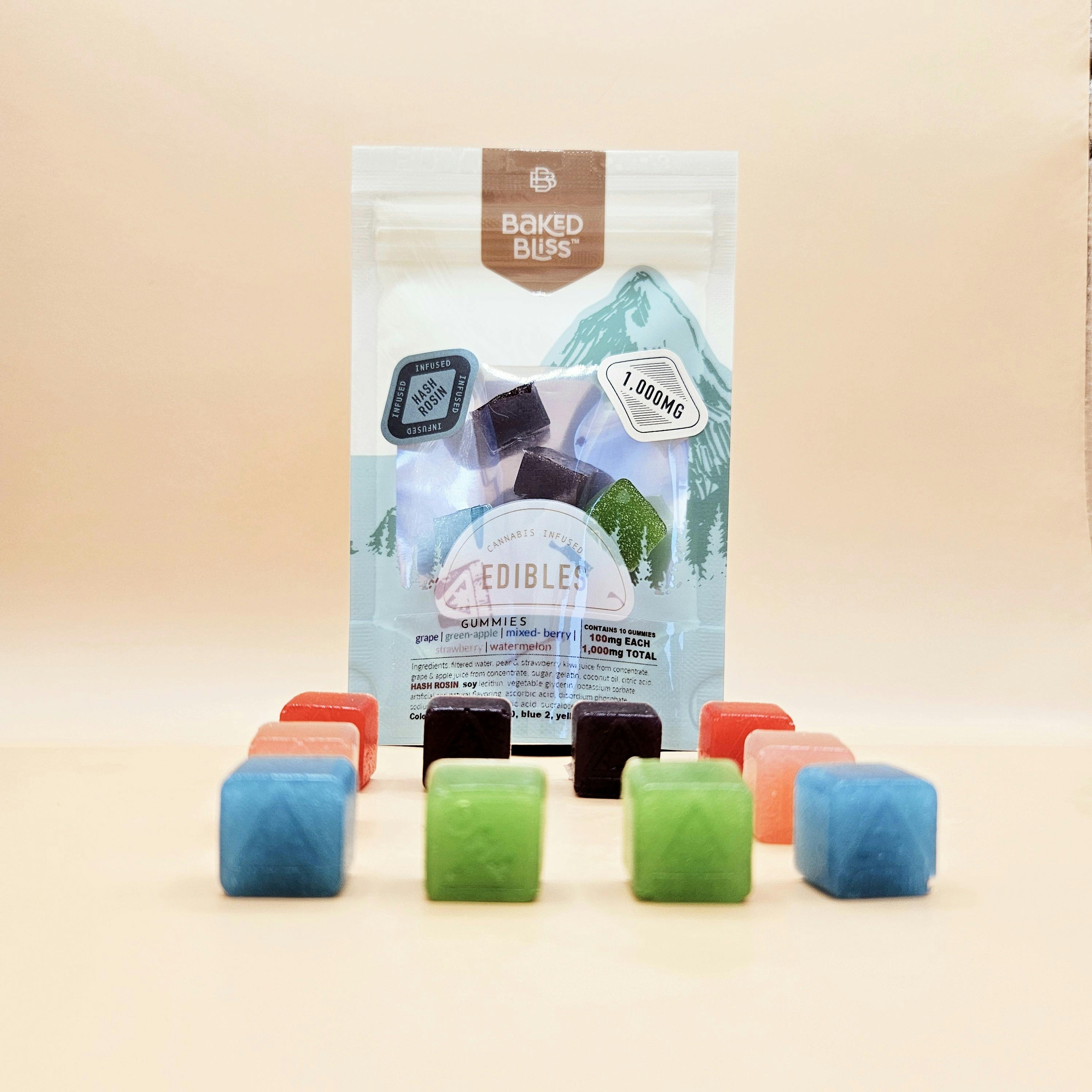 Baked Bliss 1000mg Hash Rosin Gummies Baked Bliss Edibles
